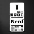 nerd white label glass case for oneplus 6t image