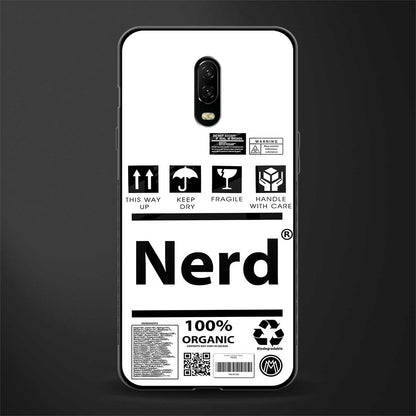 nerd white label glass case for oneplus 6t image