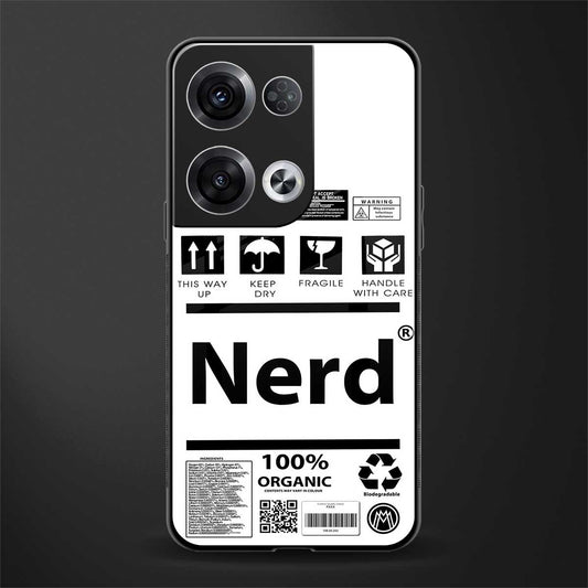 nerd white label back phone cover | glass case for oppo reno 8