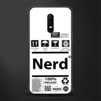 nerd white label glass case for oneplus 6 image