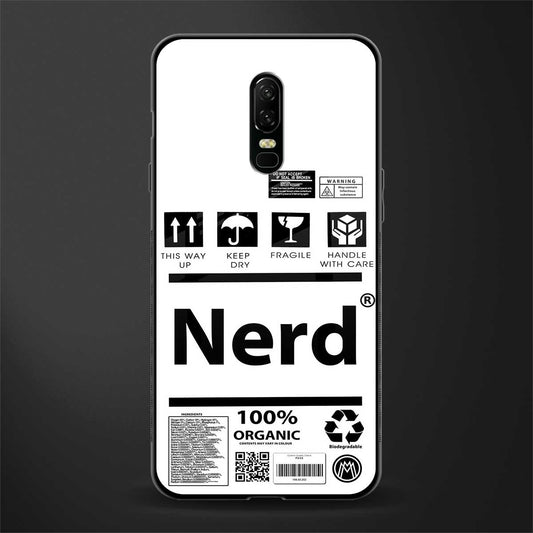 nerd white label glass case for oneplus 6 image