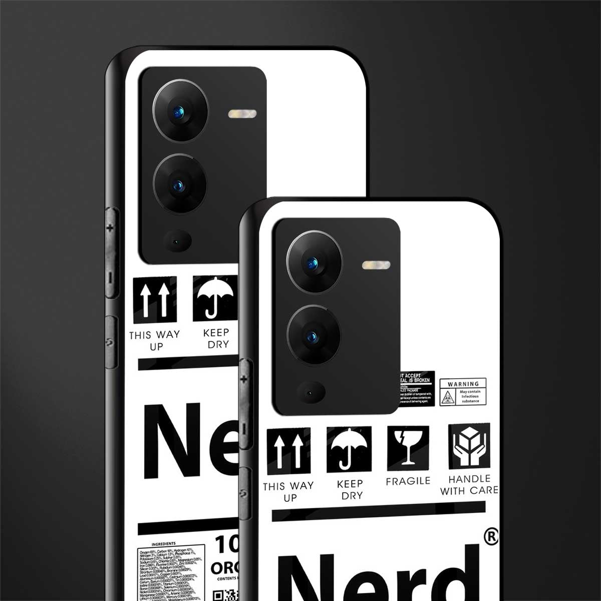 nerd white label back phone cover | glass case for vivo v25 pro 5g