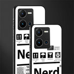 nerd white label back phone cover | glass case for vivo y35 4g