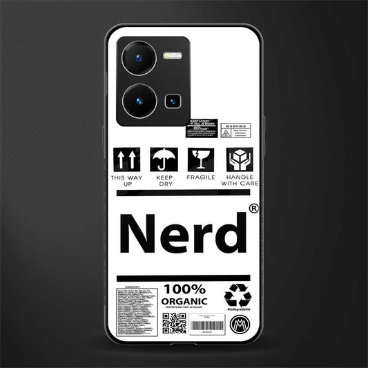nerd white label back phone cover | glass case for vivo y35 4g