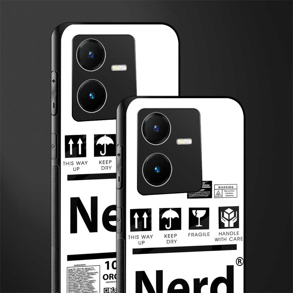 nerd white label back phone cover | glass case for vivo y22