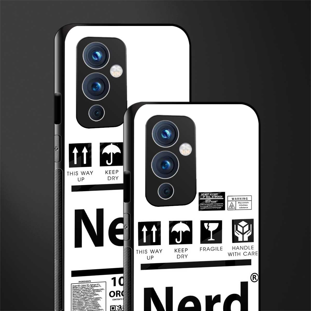 nerd white label back phone cover | glass case for oneplus 9