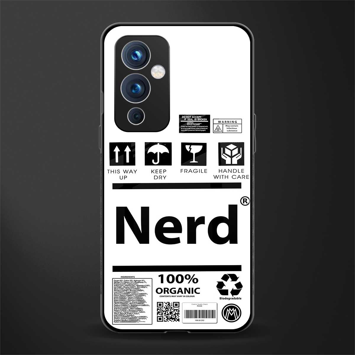 nerd white label back phone cover | glass case for oneplus 9