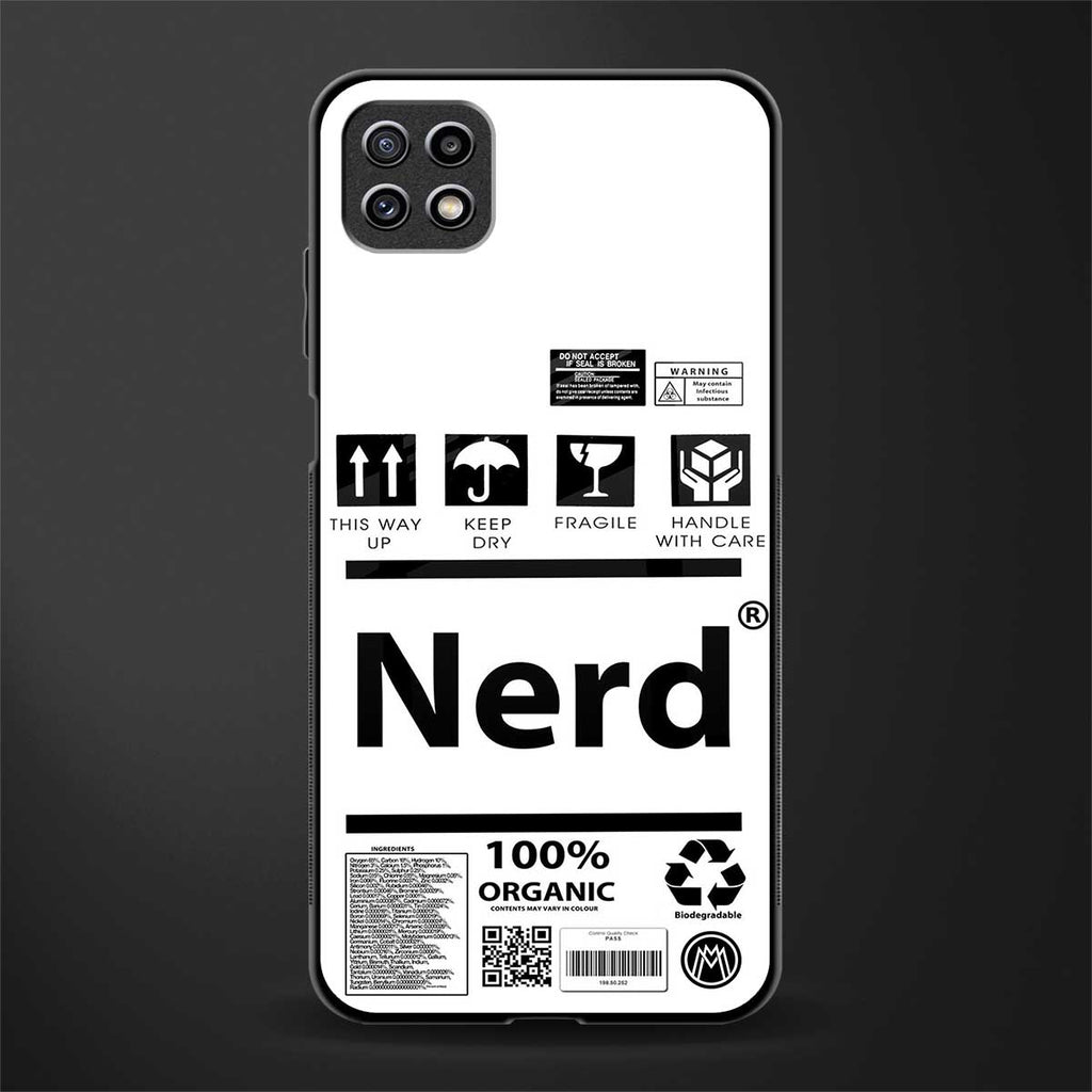 nerd white label back phone cover | glass case for samsung galaxy f42