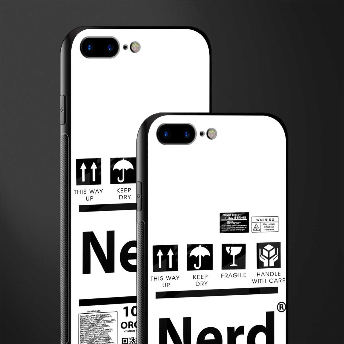 nerd white label glass case for iphone 7 plus image-2