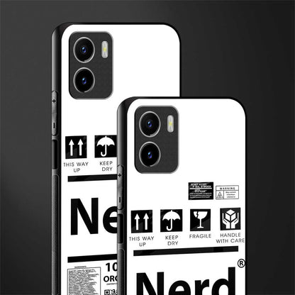 nerd white label back phone cover | glass case for vivo y72