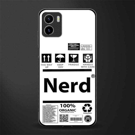 nerd white label back phone cover | glass case for vivo y72