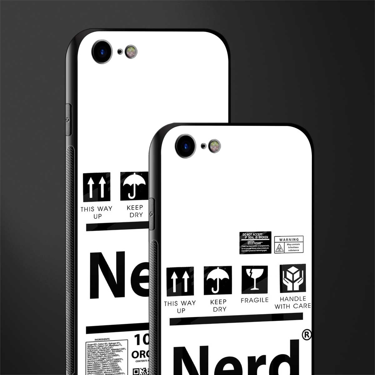 nerd white label glass case for iphone se 2020 image-2