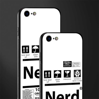 nerd white label glass case for iphone se 2020 image-2