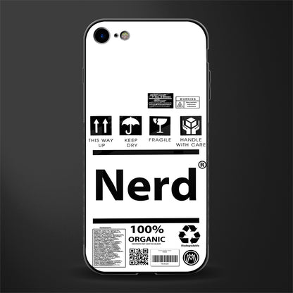nerd white label glass case for iphone 7 image
