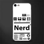 nerd white label glass case for iphone 8 image