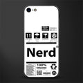 nerd white label glass case for iphone se 2020 image