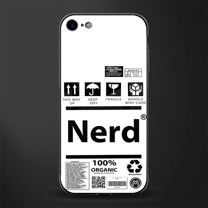 nerd white label glass case for iphone se 2020 image
