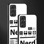 nerd white label back phone cover | glass case for samsung galaxy a54 5g