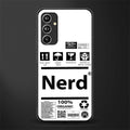 nerd white label back phone cover | glass case for samsung galaxy a54 5g