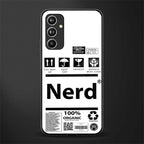 nerd white label back phone cover | glass case for samsung galaxy a54 5g