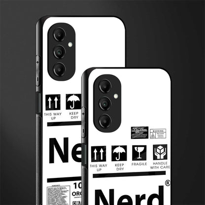 nerd white label back phone cover | glass case for samsung galaxy a14 5g