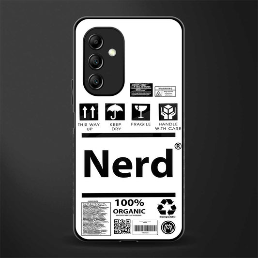 nerd white label back phone cover | glass case for samsung galaxy a14 5g