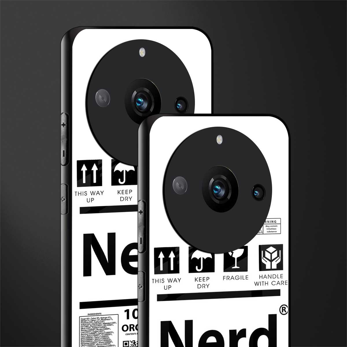 nerd white label back phone cover | glass case for realme 11 pro 5g