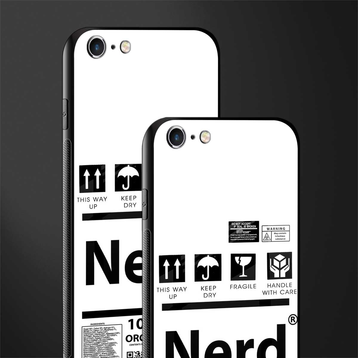 nerd white label glass case for iphone 6 plus image-2