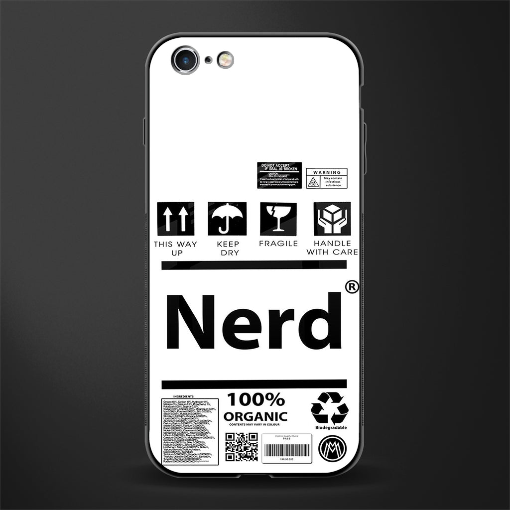 nerd white label glass case for iphone 6 plus image