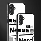 nerd white label back phone cover | glass case for samsun galaxy a24 4g