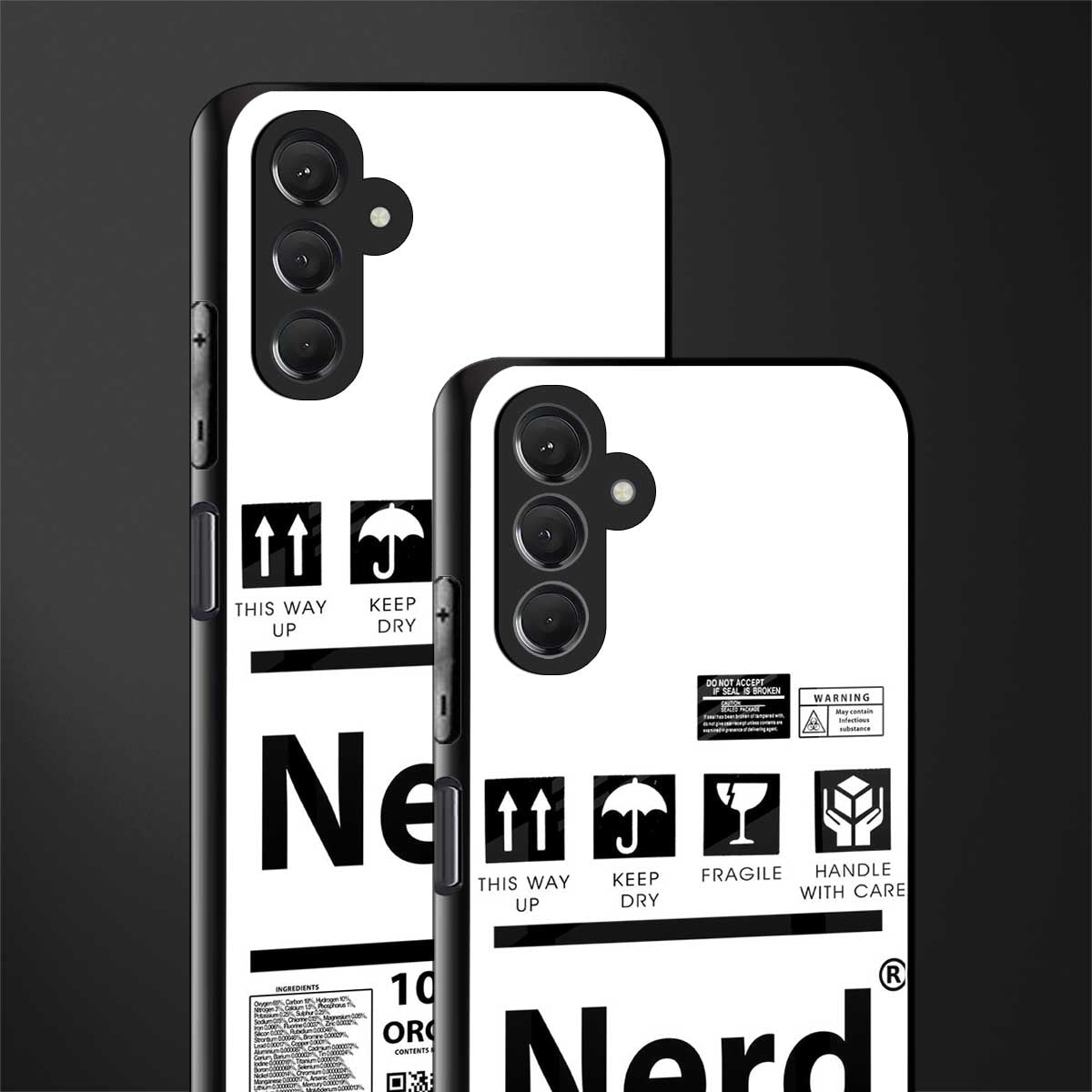 nerd white label back phone cover | glass case for samsun galaxy a24 4g