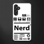 nerd white label back phone cover | glass case for samsun galaxy a24 4g