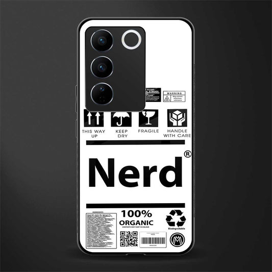 nerd white label back phone cover | glass case for vivo v27 pro 5g