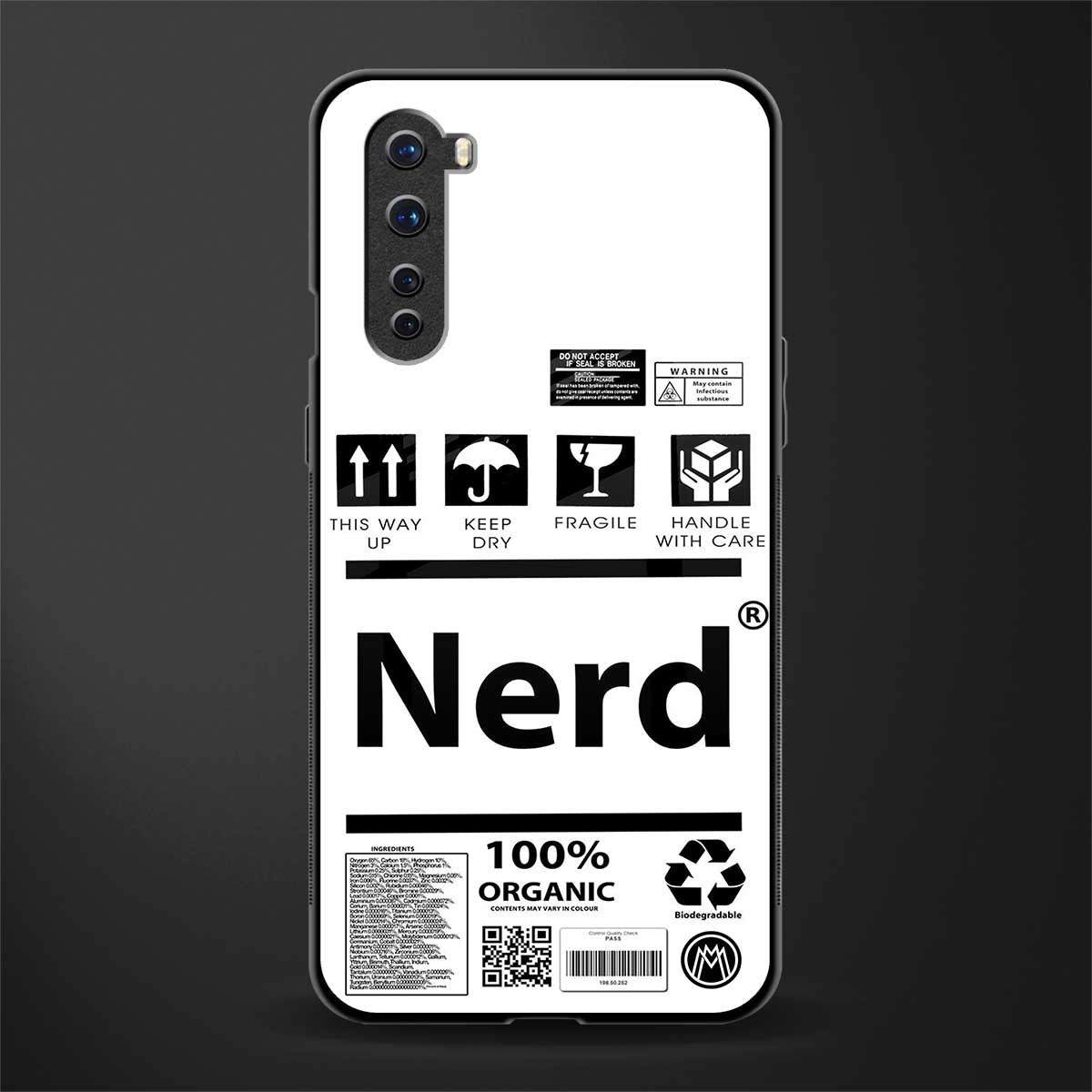 nerd white label glass case for oneplus nord ac2001 image