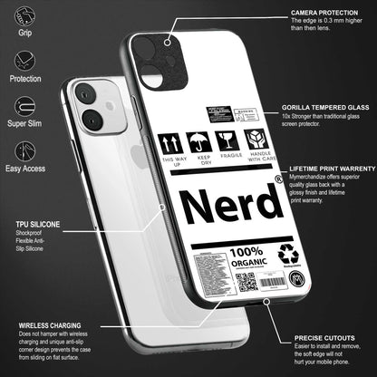 nerd white label back phone cover | glass case for samsun galaxy a24 4g
