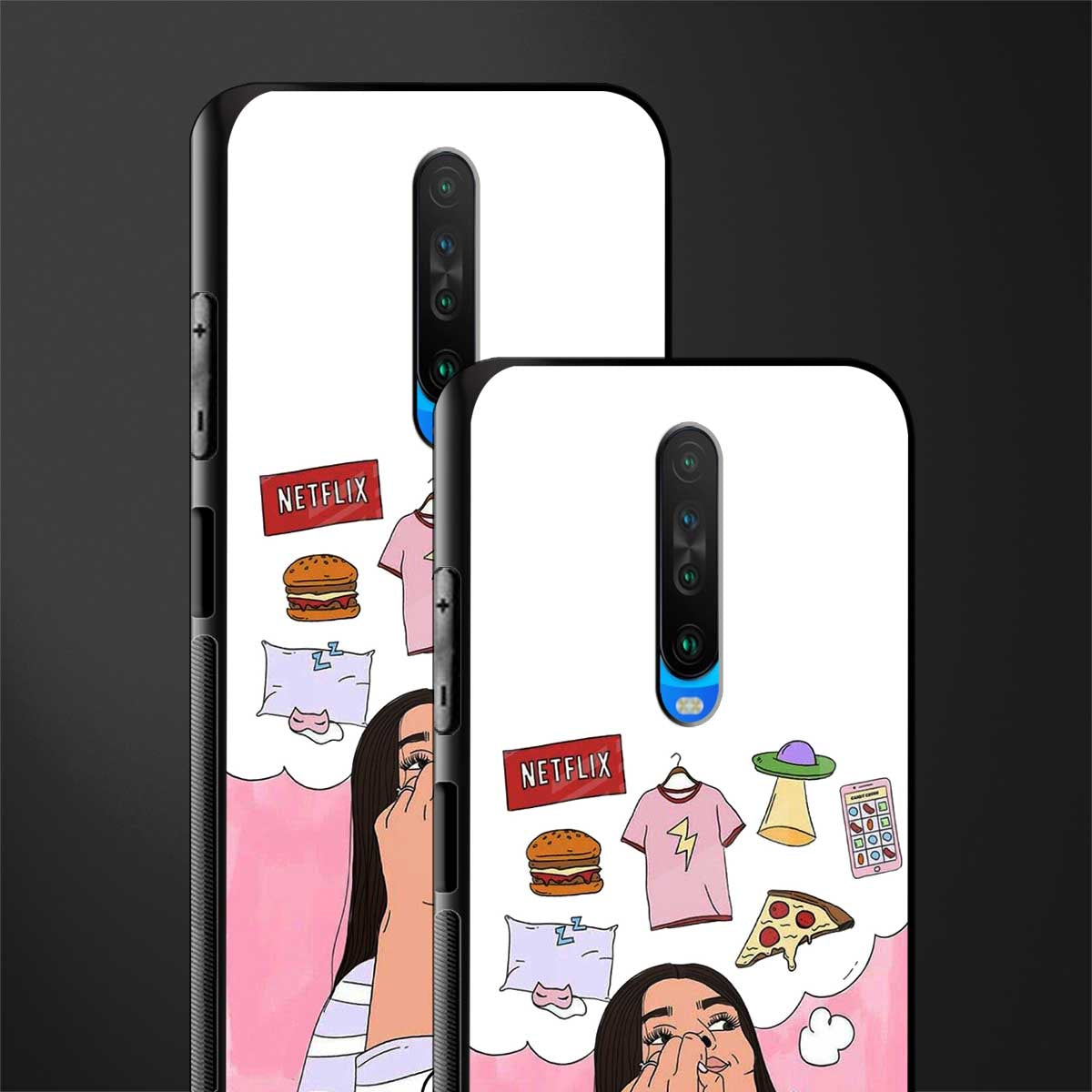 netflix and chill glass case for poco x2 image-2