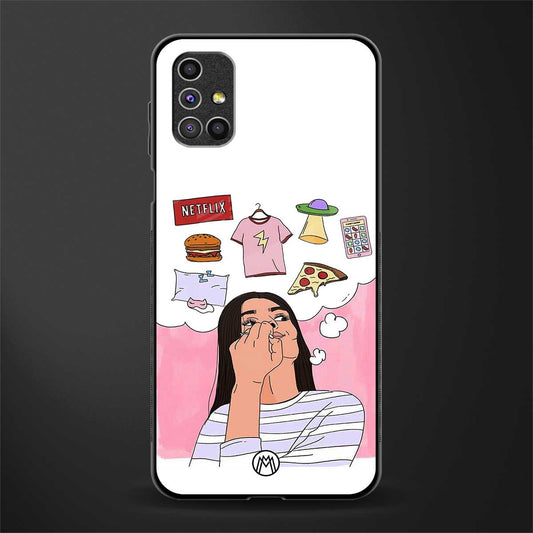 netflix and chill glass case for samsung galaxy m31s image