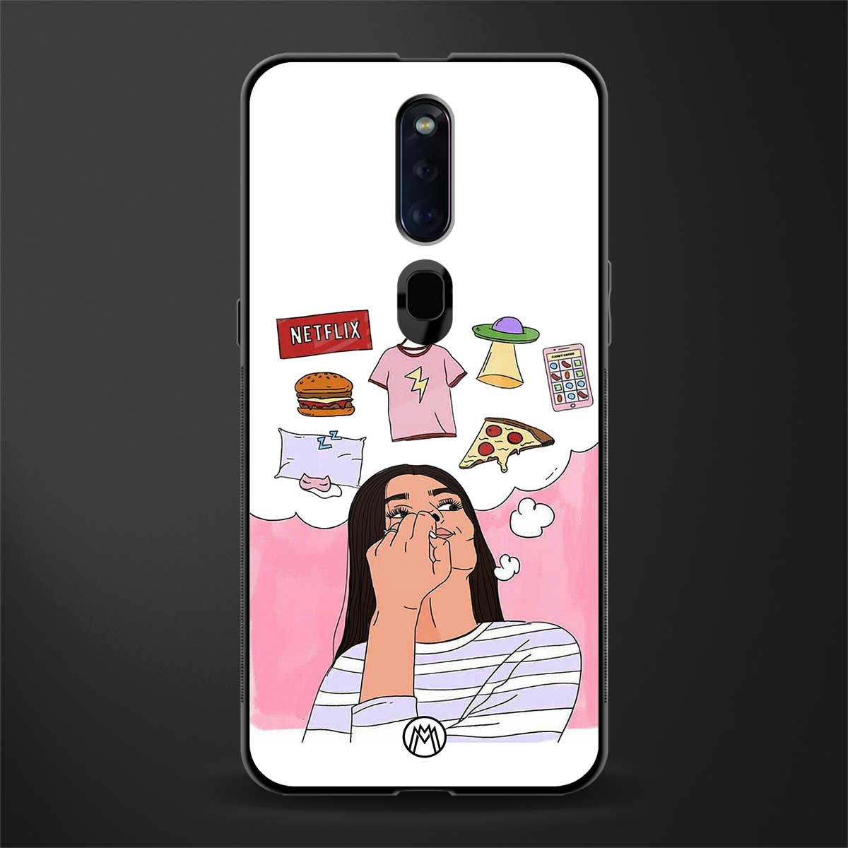 netflix and chill glass case for oppo f11 pro image
