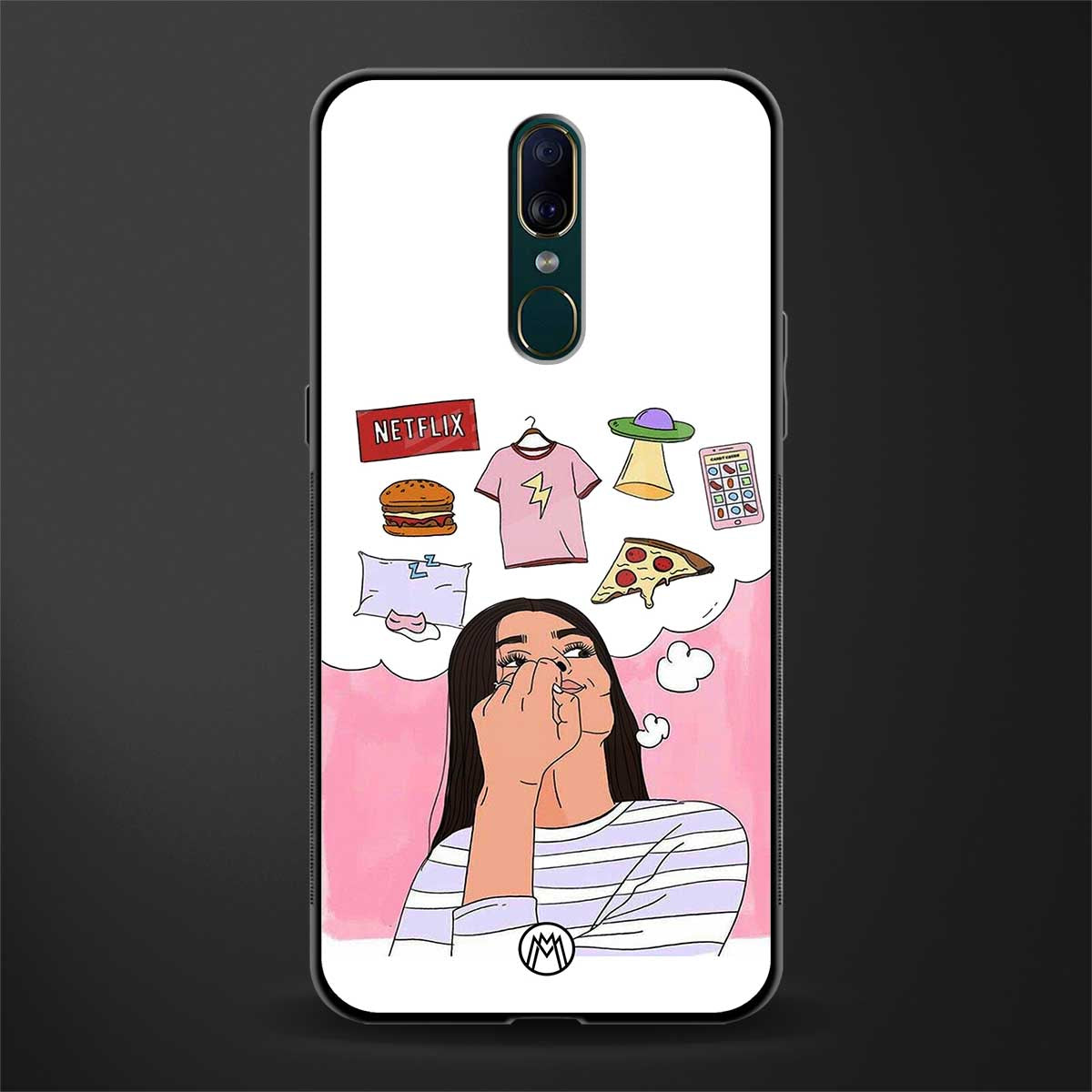 netflix and chill glass case for oppo f11 image
