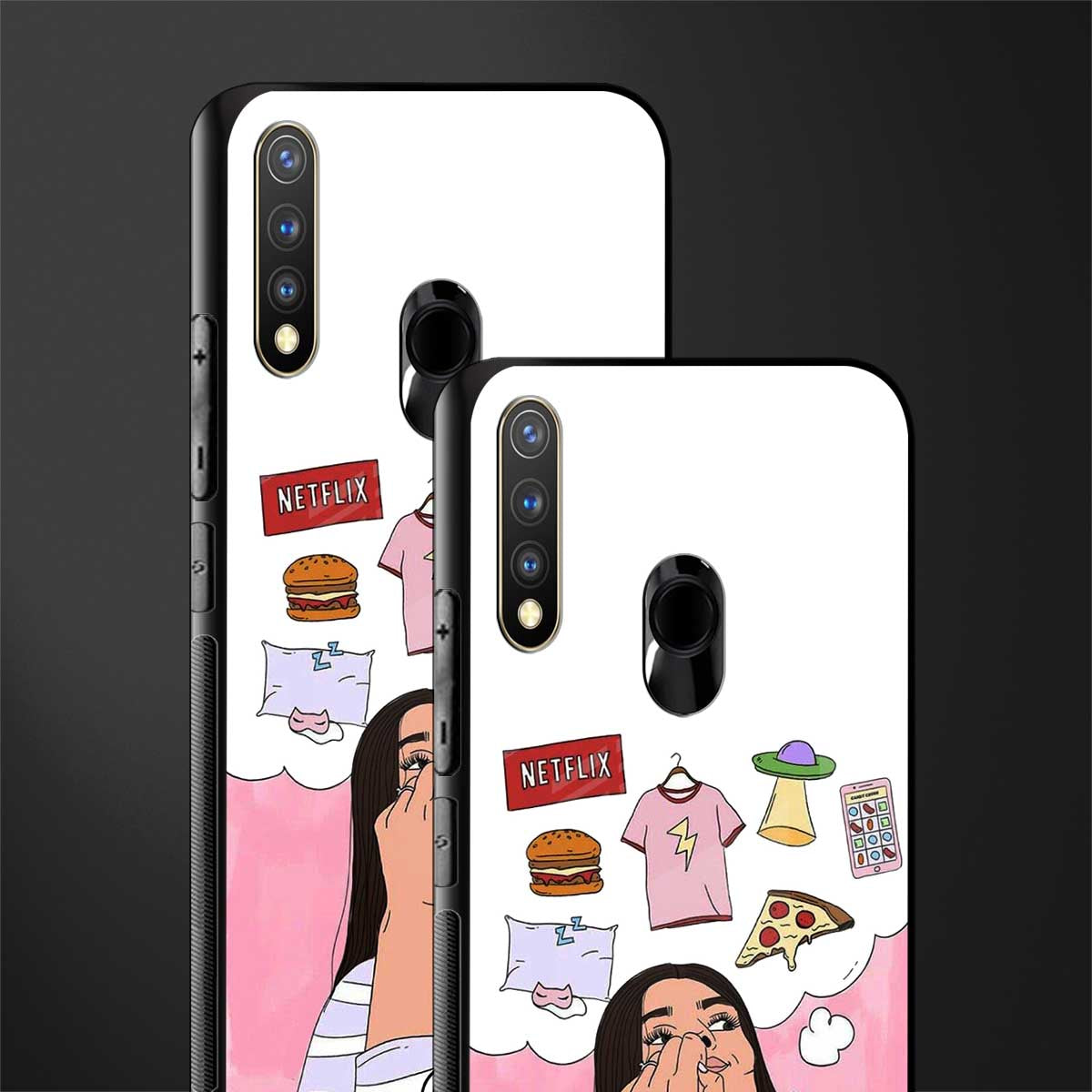 netflix and chill glass case for vivo u20 image-2