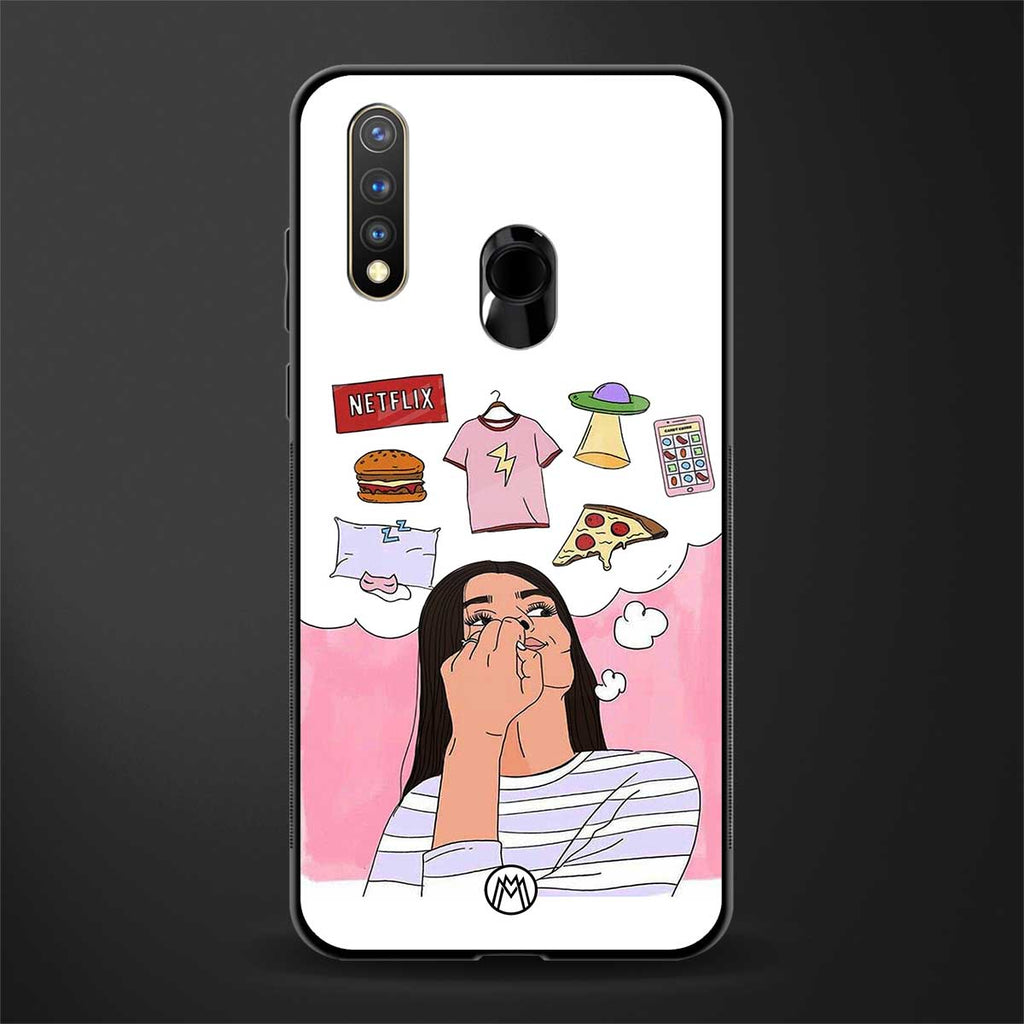 netflix and chill glass case for vivo u20 image