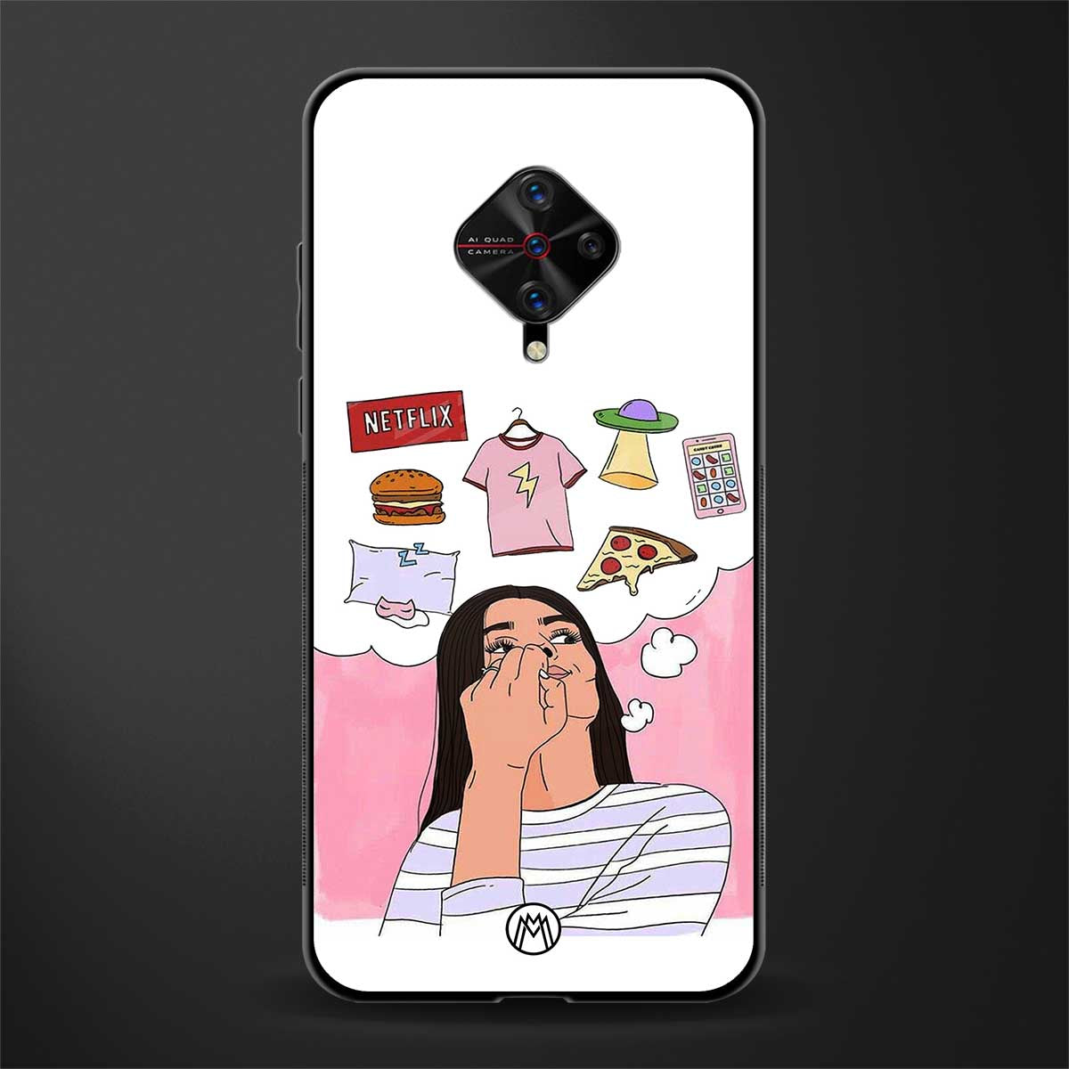 netflix and chill glass case for vivo s1 pro image