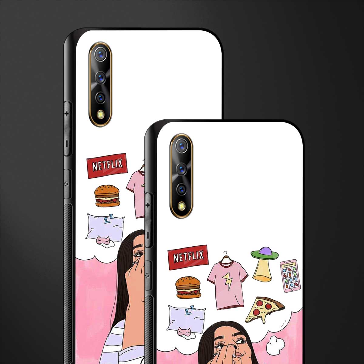 netflix and chill glass case for vivo z1x image-2