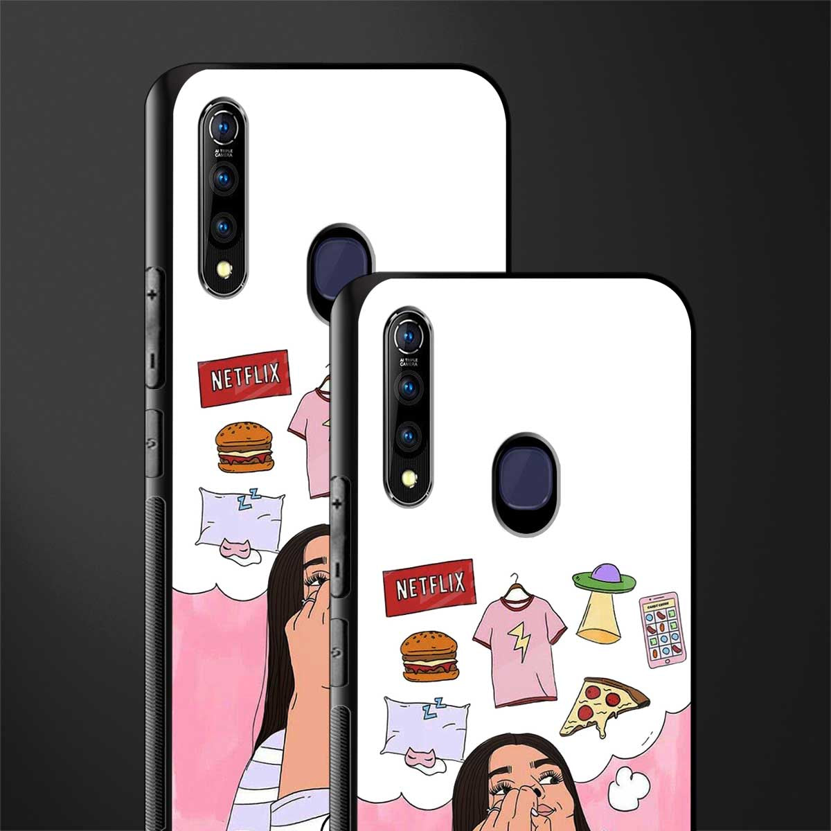 netflix and chill glass case for vivo z1 pro image-2
