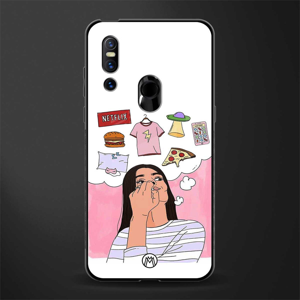 netflix and chill glass case for vivo v15 image