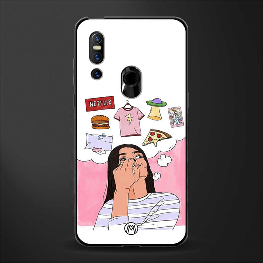 netflix and chill glass case for vivo v15 image