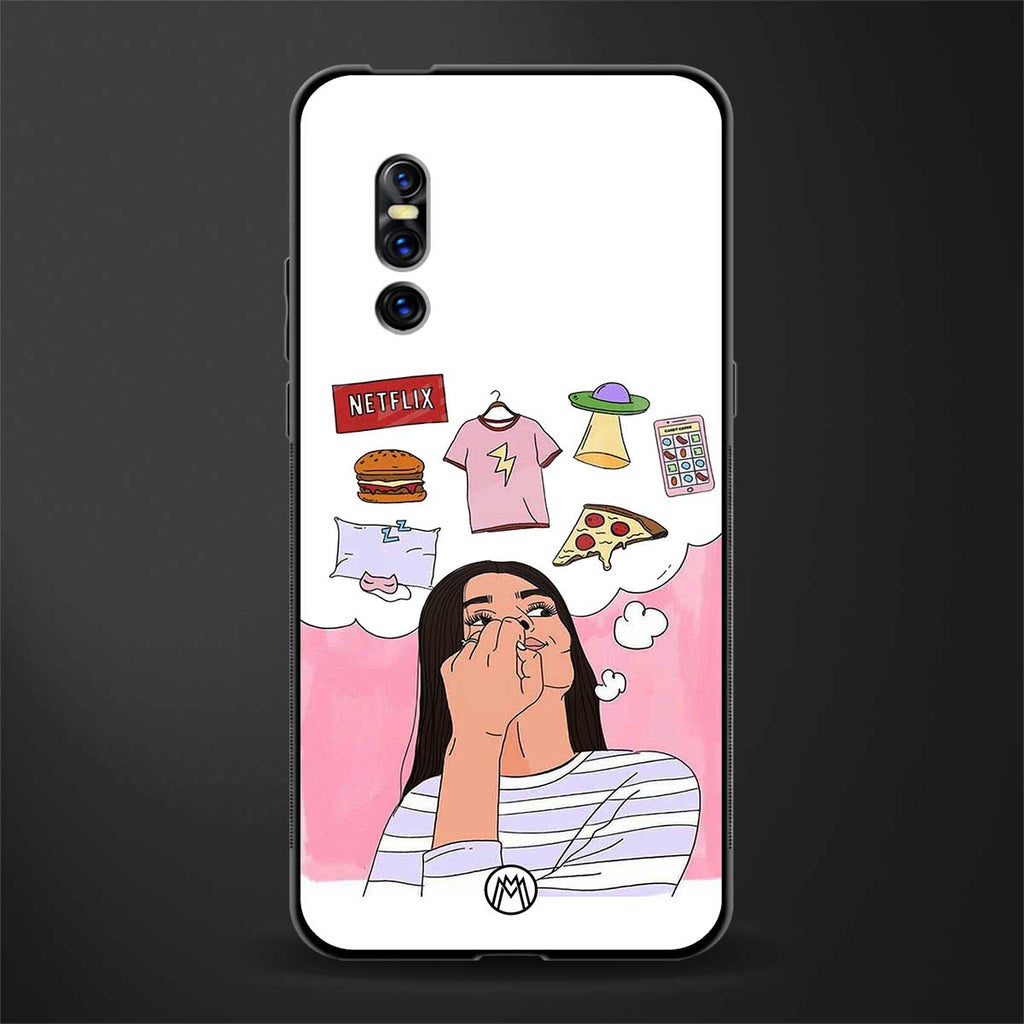 netflix and chill glass case for vivo v15 pro image