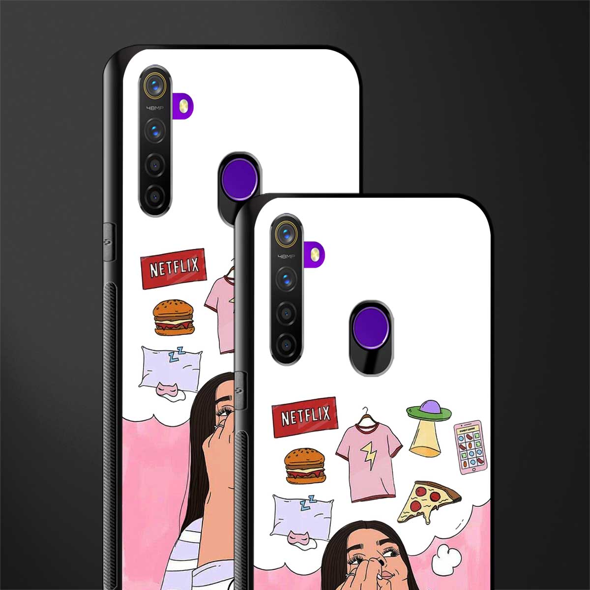 netflix and chill glass case for realme 5i image-2