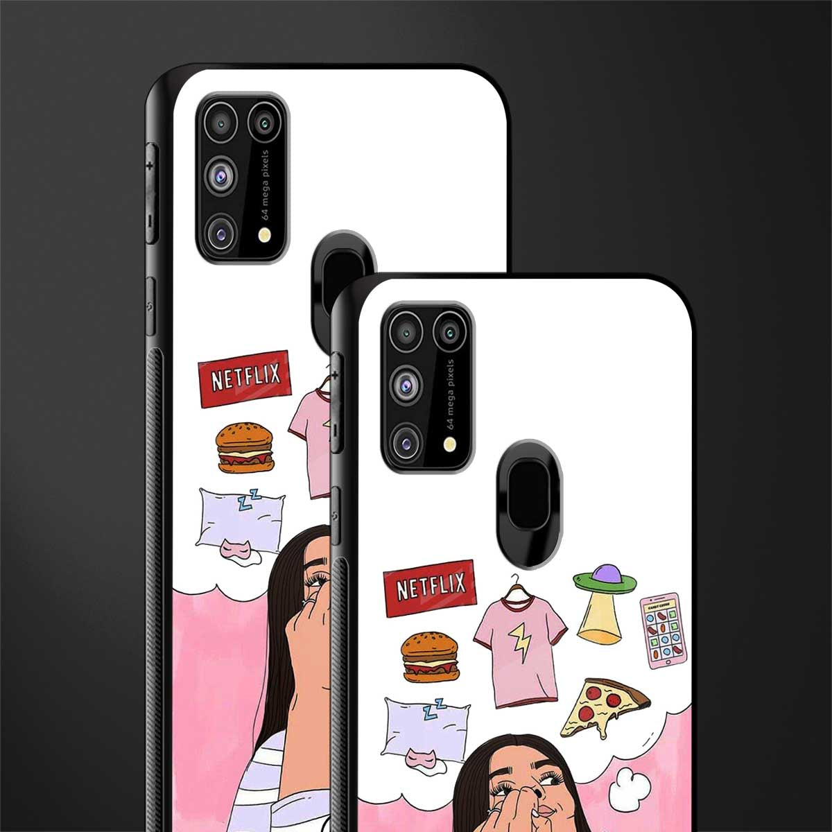 netflix and chill glass case for samsung galaxy m31 image-2