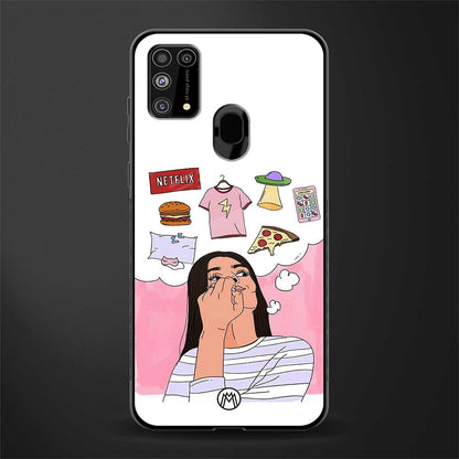 netflix and chill glass case for samsung galaxy m31 image